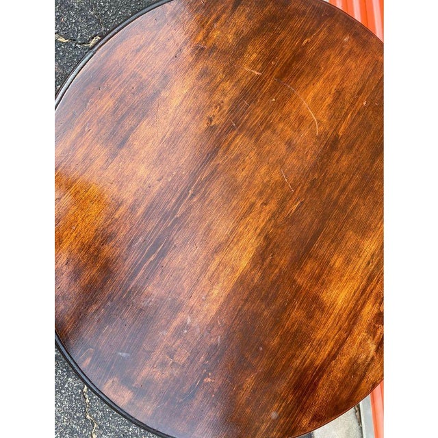 Brown Antique Victorian Style Round Carved Mahogany Center Side Table For Sale - Image 8 of 12