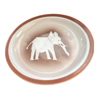 Vintage Mid-Century Modern Syracuse China Shadowtone Elephant Restaurant Ware Platter For Sale