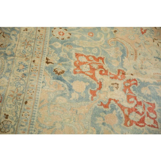 1940s Vintage Persian Tabriz Roundel Medallion Wool Carpet For Sale - Image 15 of 16