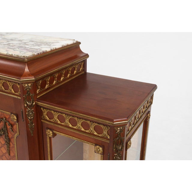 Louis XVI Display Cabinet in Marquetry with Light, France, 1850s For Sale - Image 17 of 18