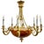 Large 1980s 12-Light Empire Style Chandelier With Alabaster Bowl For Sale