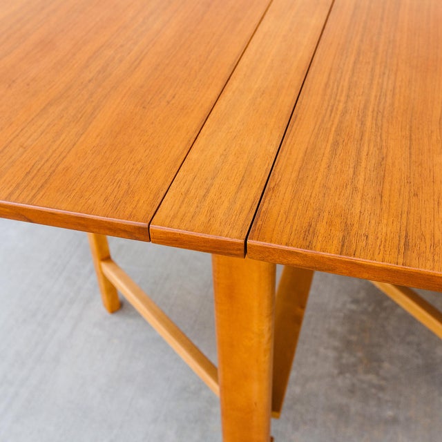 Signed Bruno Mathsson "Maria" Folding Flap Teak Expandable Dining Table, 1960s For Sale - Image 15 of 18