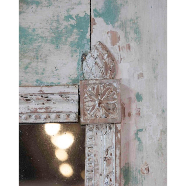 Wood French 18th Century Louis XVI Carved Trumeau Mirror with Warrior Attributes For Sale - Image 7 of 10
