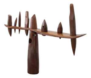The Tree of Seven Possibilities from the Amazonia Series Sculpture in Wood by Elvio Becheroni, 1992