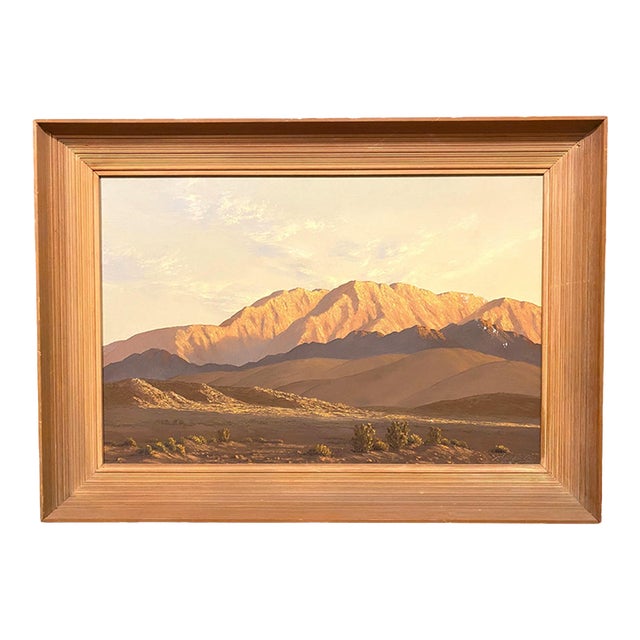 John W. Hilton Desert Oil Painting Large 43" California Southwest Landscape Art For Sale