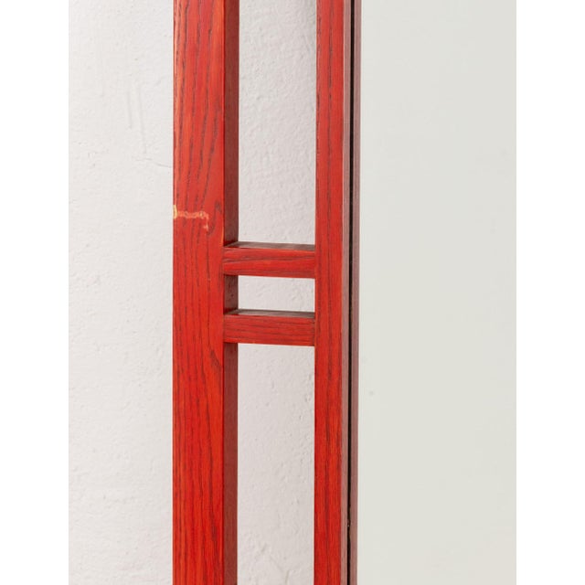James Mont Style Red Stained Oak Framed Mirror For Sale In New York - Image 6 of 7