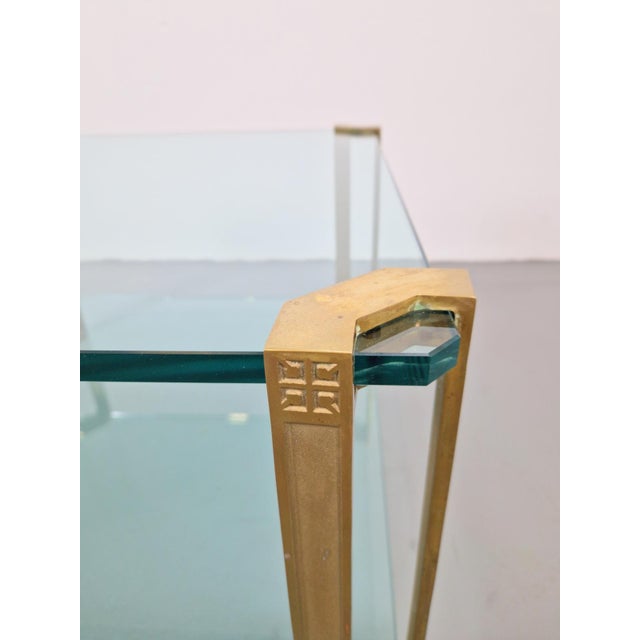 1970s Regency Model T24 Coffee Table in Brass and Glass by Peter Ghyczy, 1970s For Sale - Image 5 of 15