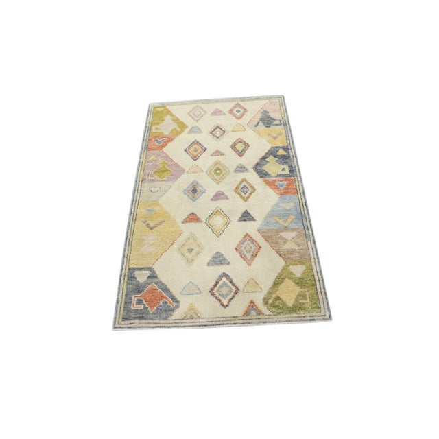 Oriental Hand Knotted Rug Turkish Oushak 2'10" x 4'9" For Sale - Image 9 of 9