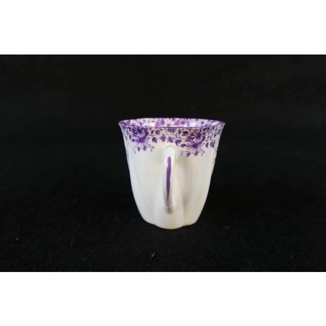 Shelley Fine Bone China “Dainty Mauve” Demitasse Cup & Saucer – England – Elegant Purple Floral Beautiful vintage Shelley...