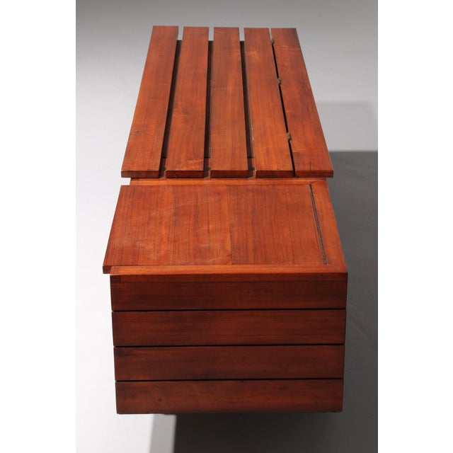 Vintage Wooden Bench with Storage, 1960, in Very Good conditions. Designed 1960 to 1969