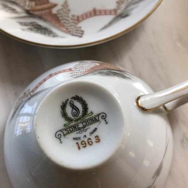 1920s Sone China Rose Gold Pagoda Dinnerware For Sale - Image 10 of 11