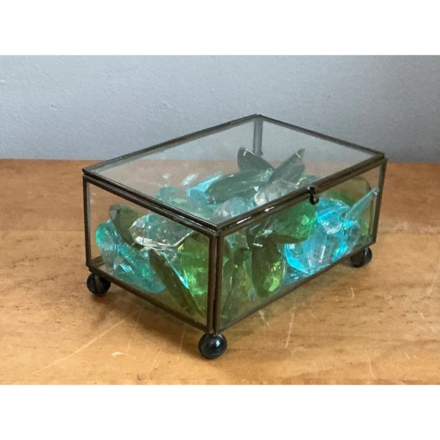 Retro Glass Display Box With Crystal and Resin Prisms For Sale - Image 11 of 12