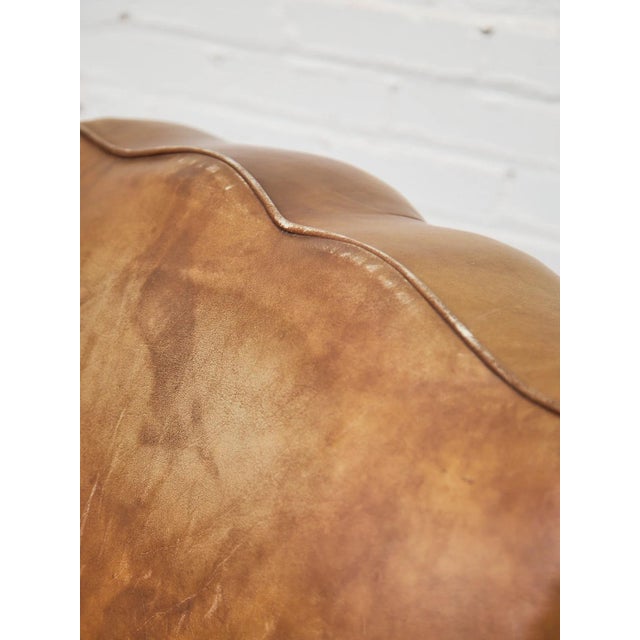 Mid 20th Century Saddle Leather Club Chair With Nailhead Trim For Sale - Image 4 of 12