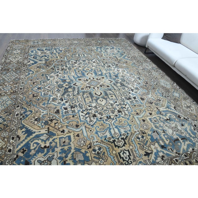 1970s Vintage Persian Handmade Wool Cotton Light Brown Area Rug For Sale In San Francisco - Image 6 of 11