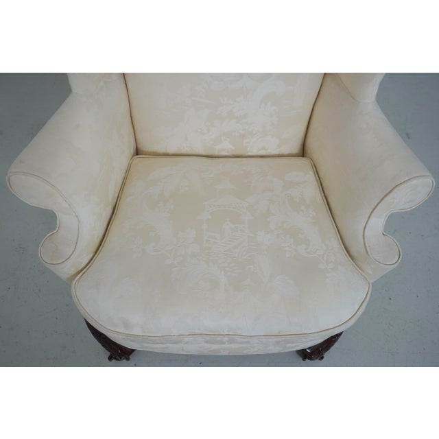 Pair Southwood Ball & Claw Mahogany Wing Chairs For Sale - Image 9 of 18