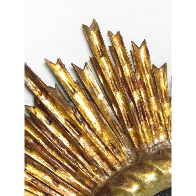 Spanish Giltwood Sunburst Mirror For Sale - Image 10 of 15