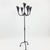 Black Hand Forged Iron Floor Candelabra 49″ (125cm) Antique Copper Patina 5-Arm Lily Cup Candle Holder Rustic Church Decor For Sale - Image 8 of 8