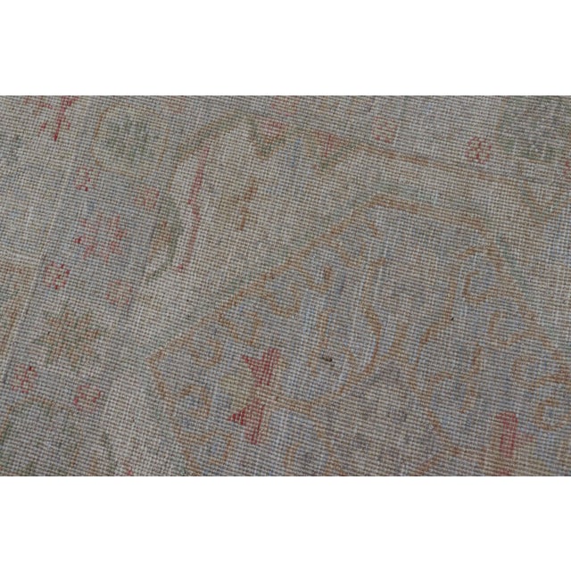 Modern Oushak Runner Design in Cream Background and All-Over Design 3'2 X 16'6 For Sale - Image 10 of 10