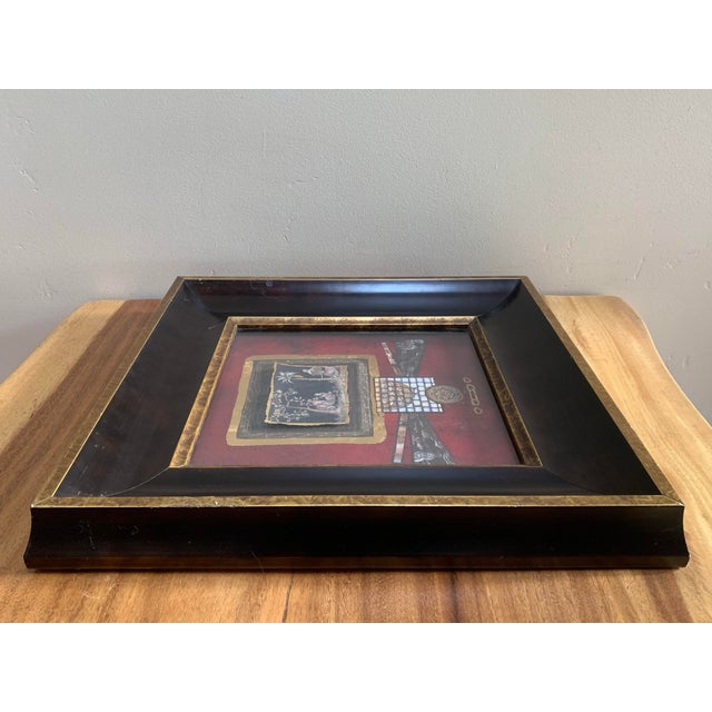 Marie - Frederique Framed Mixed Media Collage in Original Frame For Sale In San Diego - Image 6 of 10