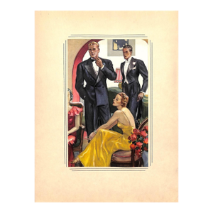 Vintage C1930s Menswear Double-Sided Illustration Art Reproduction