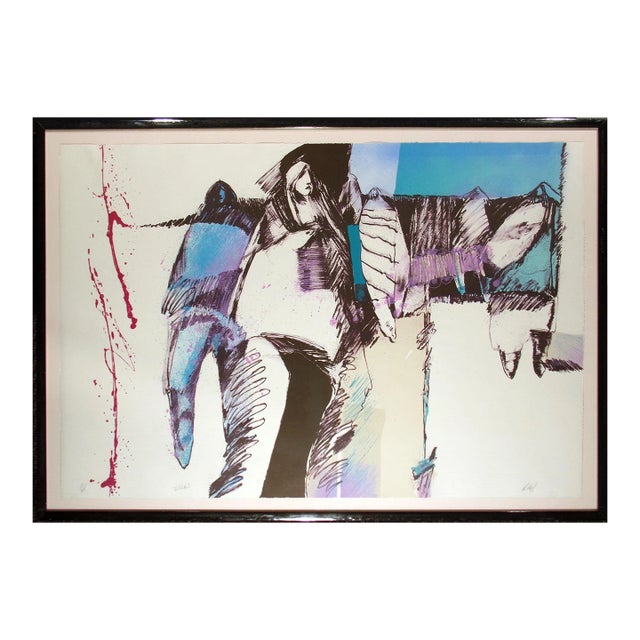 Veloy Vigil "Ella" Hand Signed Art Lithograph, Framed, Small Edition For Sale