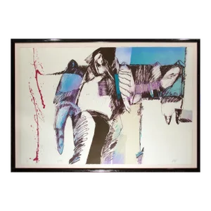 Veloy Vigil "Ella" Hand Signed Art Lithograph, Framed, Small Edition