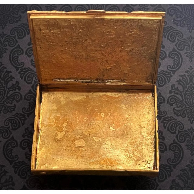 Gold Large French Sculpted Bronze Box by Line Vautrin For Sale - Image 8 of 11