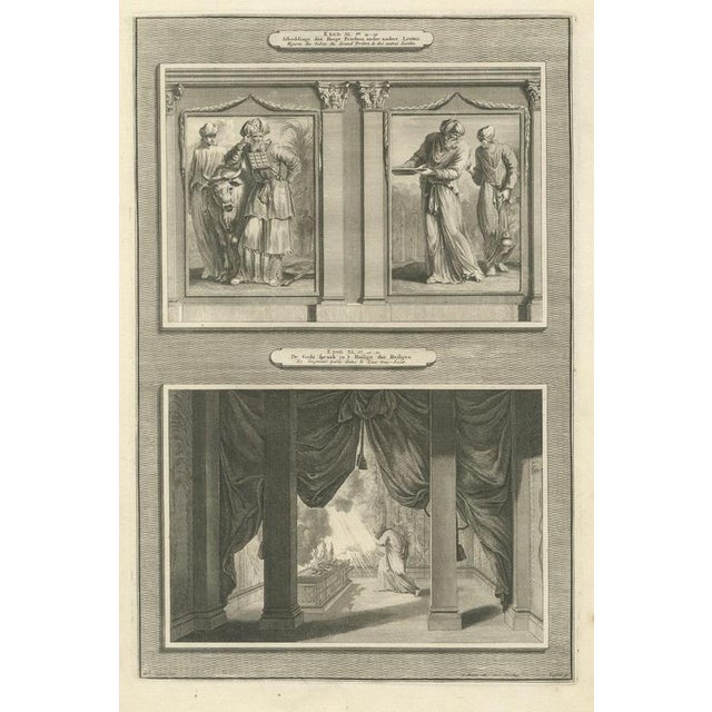 Pieter Mortier, High Priest and Levites and God Speaks in the Holy of Holies, 1700, Engraving For Sale - Image 12 of 12