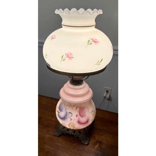 Metal Mid 20th Century Electric Hurricane Lamp For Sale - Image 7 of 12