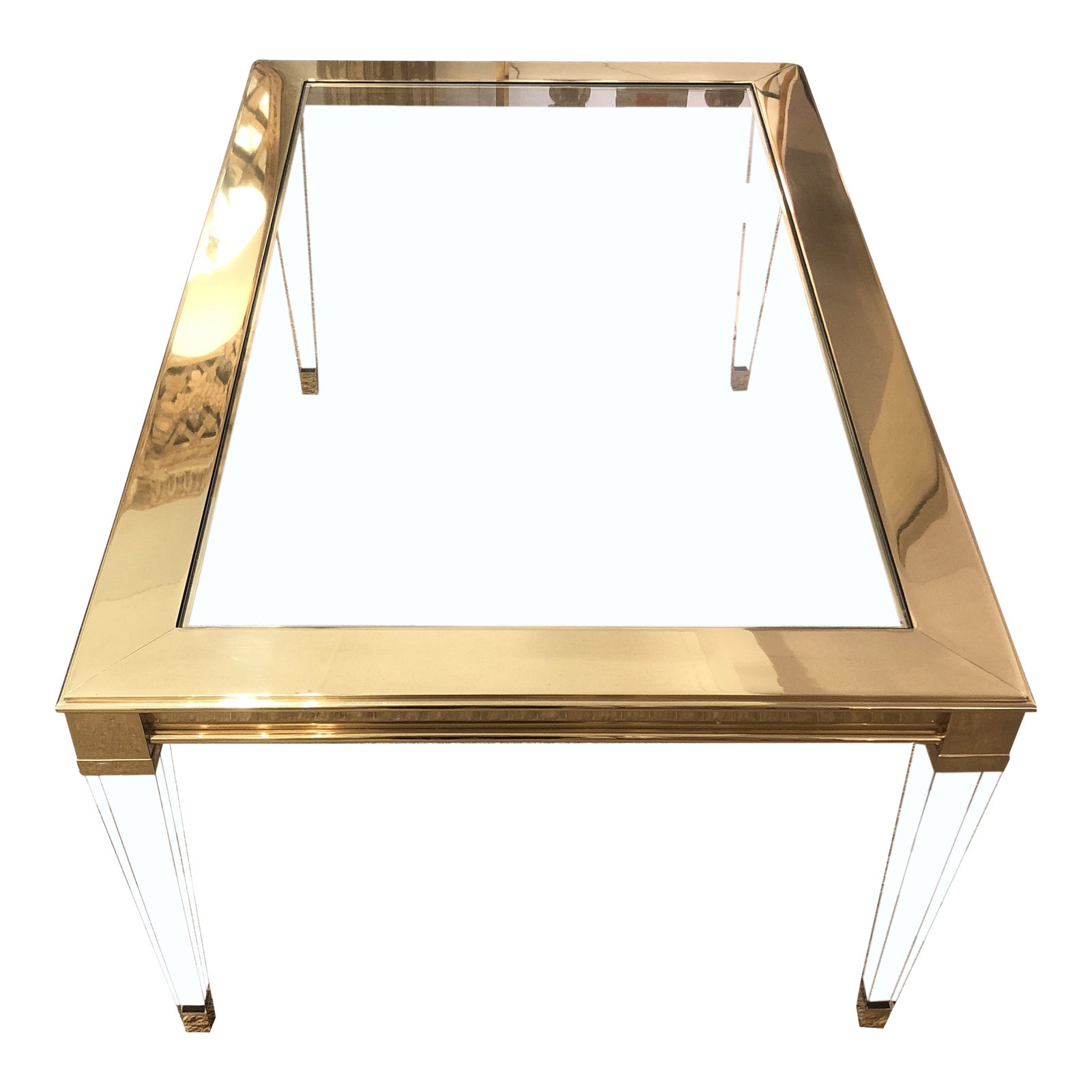 Sotto Brass & Lucite Coffee Table Chairish