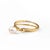 Contemporary Minimalist Pearl & Gold Elegant Cocktail Ring, Size 4 For Sale - Image 3 of 9