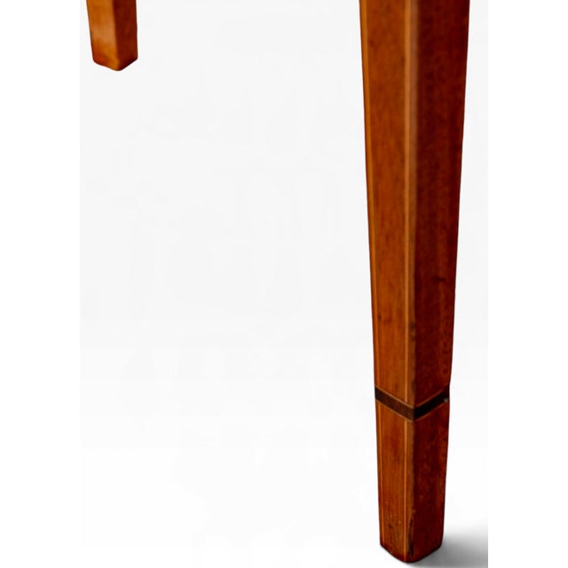 Antique American Federal North Shore Inlaid Mahogany Demilune Games Table For Sale - Image 13 of 15