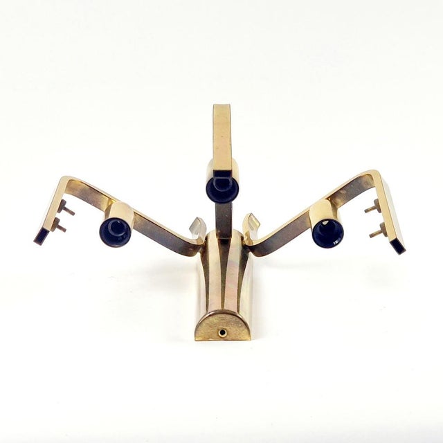 Large Scandinavian Glass & Brass Leaf Wall Light attributed to Carl Fagerlund for Orrefors, 1960s For Sale - Image 10 of 11