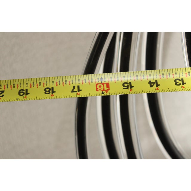 Hand Blown Glass Lasso Art Glass Sculpture W/ Chrome Stand For Sale - Image 10 of 15