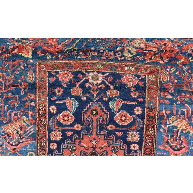 Blue Tribal Kurdish Bidjar Rug With All-Over Sub-Geometric Medallion Design For Sale - Image 8 of 12