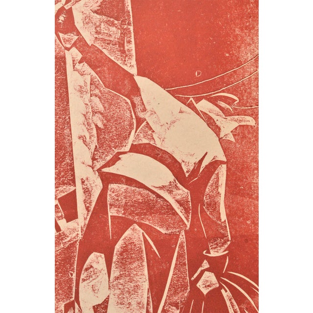 Albert Goltjakov, Electricians, 1959, Monotype, in Good conditions. Designed 1950 to 1959 This piece has an attribution...