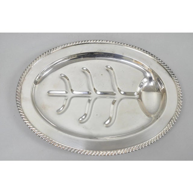 Vintage Sheffield Regency Silver Plated Oval Meat Cutlery Serving Platter Tray For Sale - Image 12 of 12