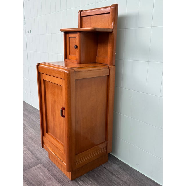 Tall Antique Wooden Nightstand, 1930s For Sale - Image 3 of 14