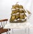 Mid-Century Modern brass sheet metal sculpture of a sail boat in style of Curtis Jere.