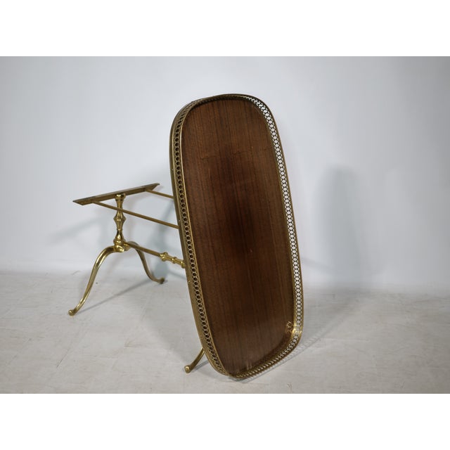 Regency Bar Table with Removable Top in Brass and Teak, 1960s For Sale - Image 10 of 11