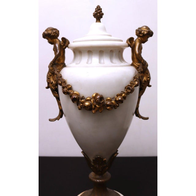 Late 19th Century Antique French Neoclassical Marble Cassolette Urn For Sale - Image 5 of 12