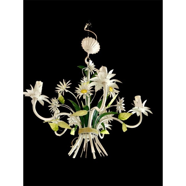 Banci Firenze is often cited as the leading manufacturer of Italian painted metal floral chandeliers from the 1960s, with...