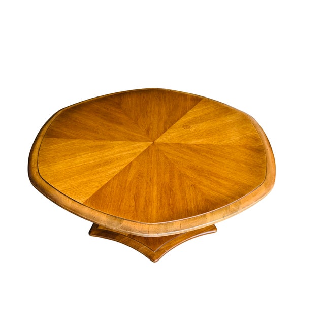 Brown Vintage Drexel Heritage Plaudit Collection Adjustable Lift-Top Table | Mid-Century Modern Hi-Low Cocktail Dining For Sale - Image 8 of 16