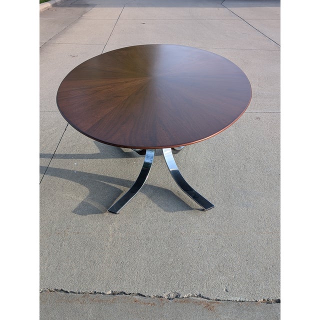 Brown 1970s Walnut Starburst Oval Dining Table by Osvaldo Borsani for Stow Davis For Sale - Image 8 of 18