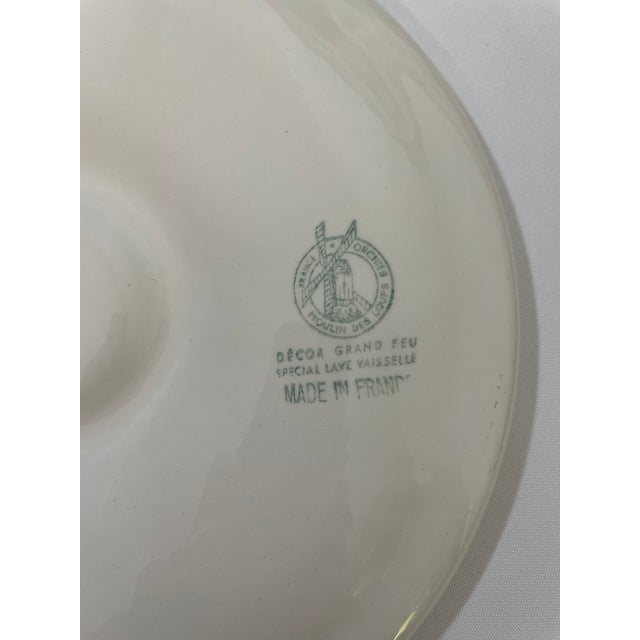 1950s French Orchies Moulin Des Loups Oyster Plates With Platter - Set of 7 For Sale - Image 11 of 17