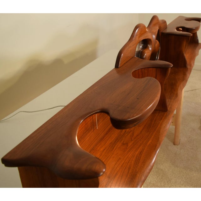 1970s Carved Wall Shelf With Mirror For Sale - Image 9 of 12