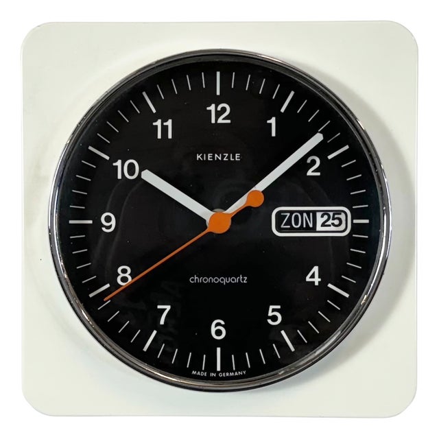 Vintage White Bakelite Chronoquartz Wall Clock from Kienzle International, 1970s For Sale