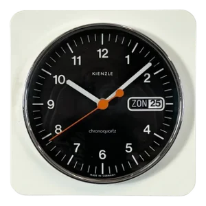 Vintage White Bakelite Chronoquartz Wall Clock from Kienzle International, 1970s