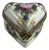 1980s French Limoges Peint Main Heart Trinket Box, Hand Painted Floral For Sale