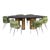 Marble Top Dining Table and Chairs in Black, Green and Gold - Set of 7 For Sale